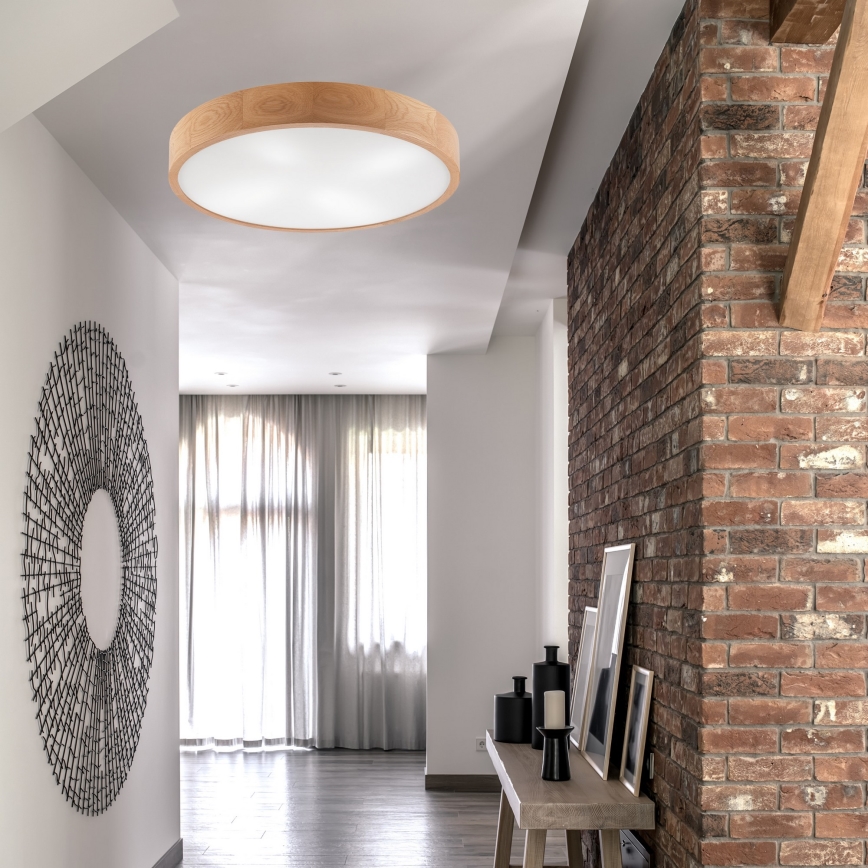 Stropna svetilka OAK 4xE27/60W/230V ø 57 cm hrast