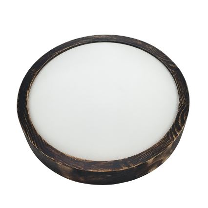 Stropna svetilka OAK SLIM 1xE27/15W/230V fi 27 cm hrast/temno rjava