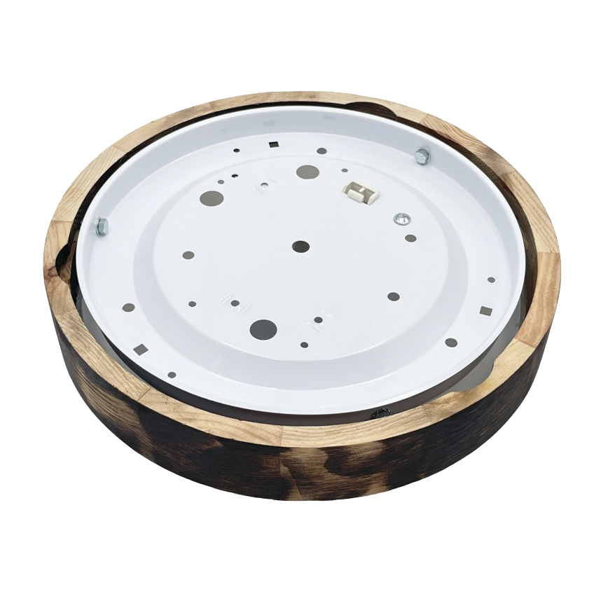 Stropna svetilka OAK SLIM 1xE27/15W/230V fi 27 cm hrast/temno rjava