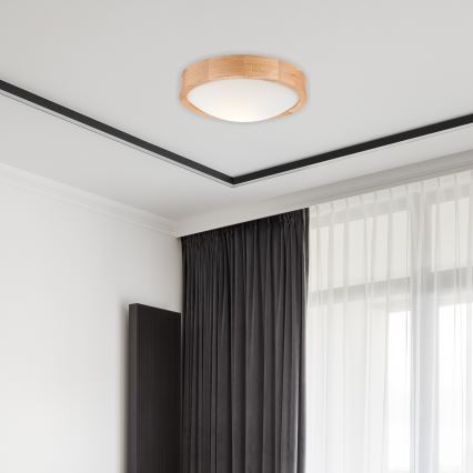 Stropna svetilka OAK SLIM 1xE27/60W/230V hrast ø 27 cm
