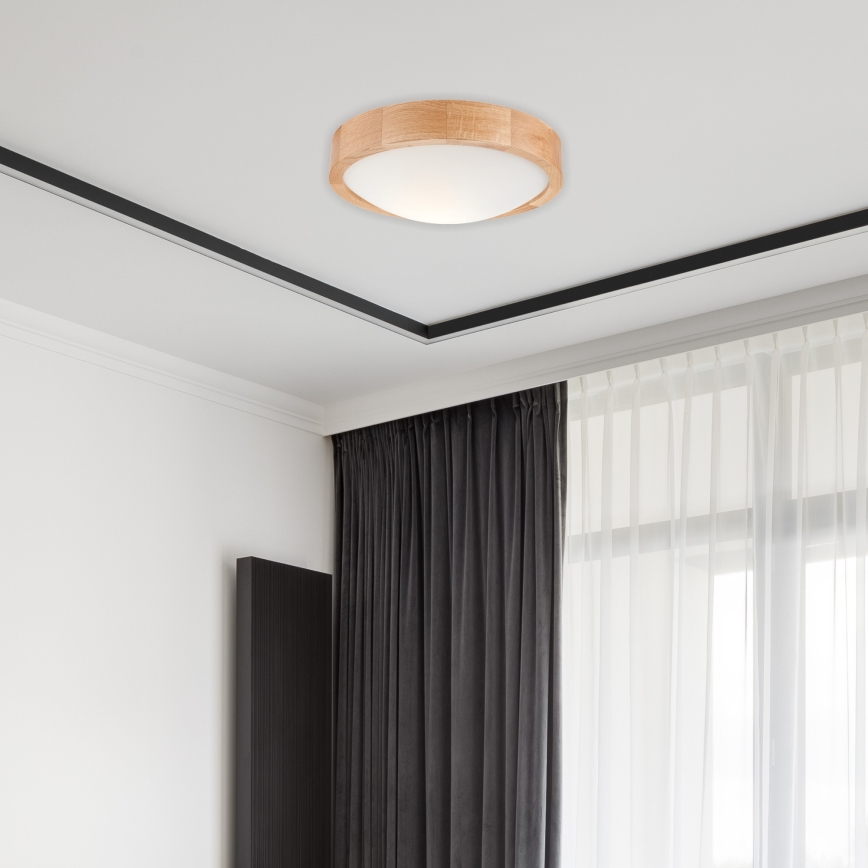 Stropna svetilka OAK SLIM 1xE27/60W/230V hrast ø 27 cm