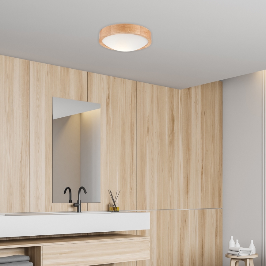 Stropna svetilka OAK SLIM 1xE27/60W/230V hrast ø 27 cm