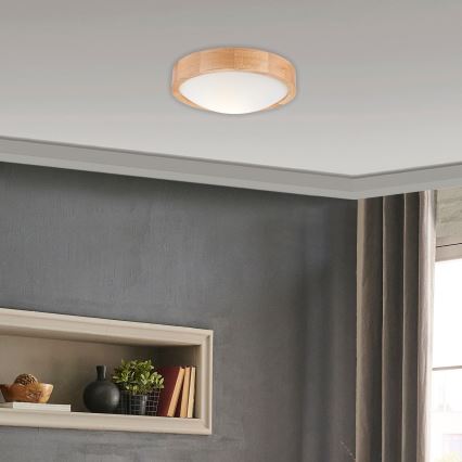 Stropna svetilka OAK SLIM 1xE27/60W/230V hrast ø 27 cm