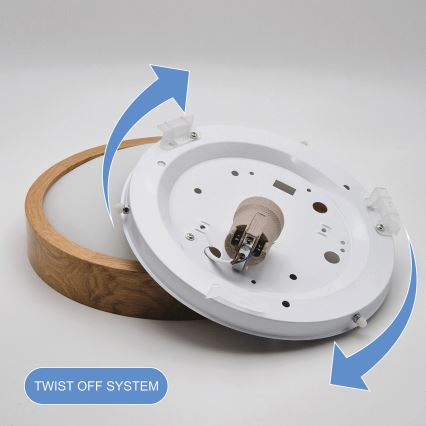 Stropna svetilka OAK SLIM 1xE27/60W/230V hrast ? 27 cm