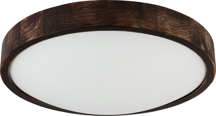 Stropna svetilka OAK SLIM 2xE27/15W/230V, premer 37 cm, hrast/temno rjava