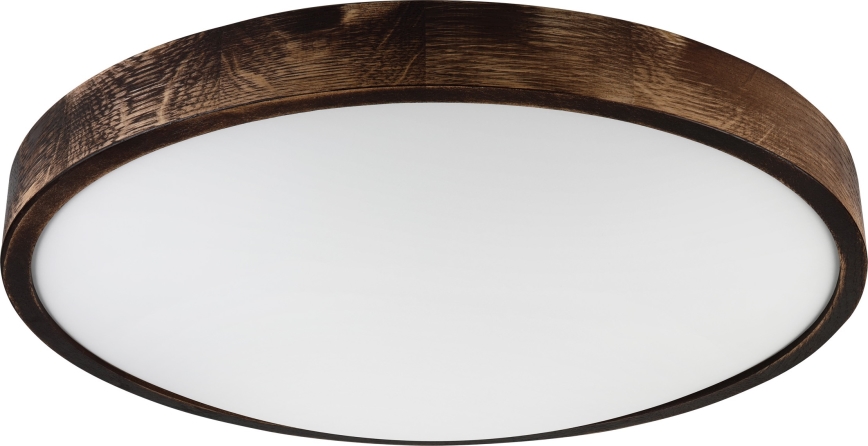 Stropna svetilka OAK SLIM 3xE27/15W/230V Ø 47 cm hrast/temno rjava