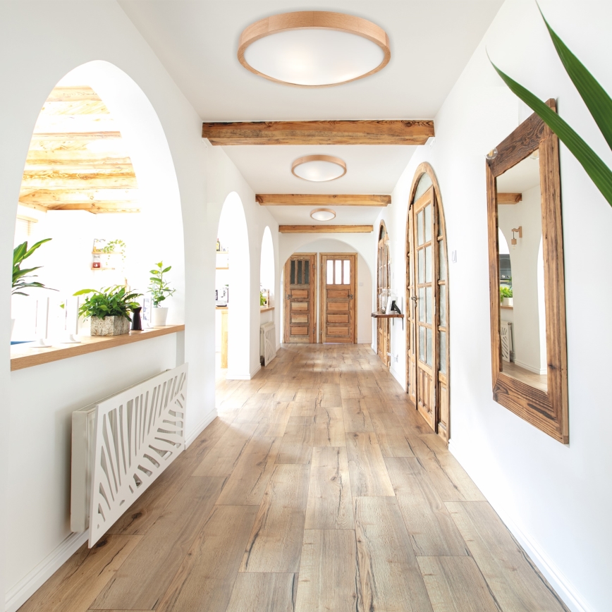 Stropna svetilka OAK SLIM 3×E27/60W/230V hrast ø 47 cm