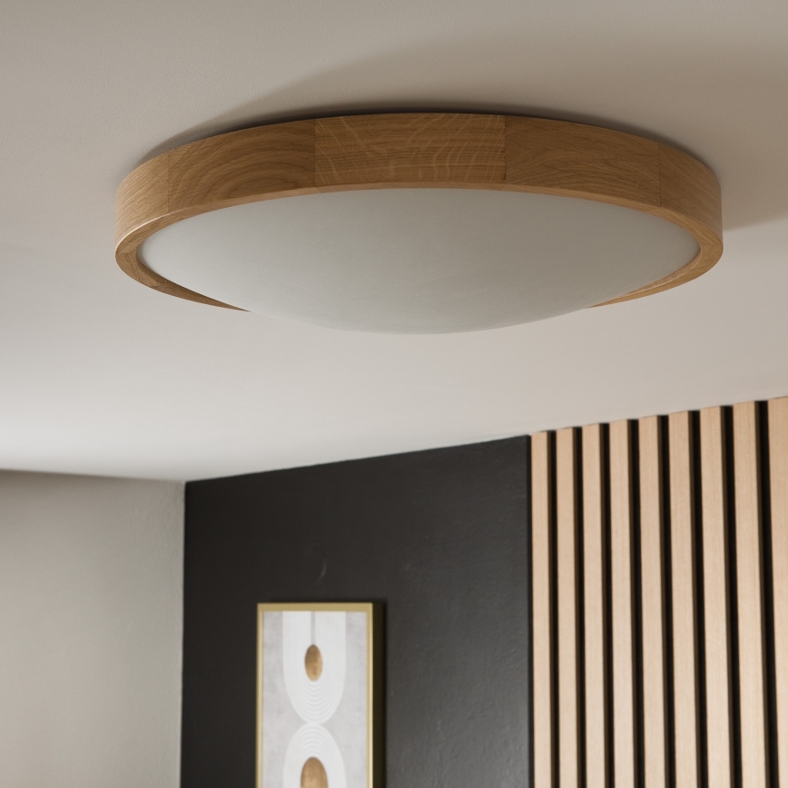 Stropna svetilka OAK SLIM 3×E27/60W/230V hrast ø 47 cm