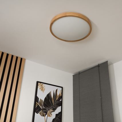 Stropna svetilka OAK SLIM 3×E27/60W/230V hrast ø 47 cm