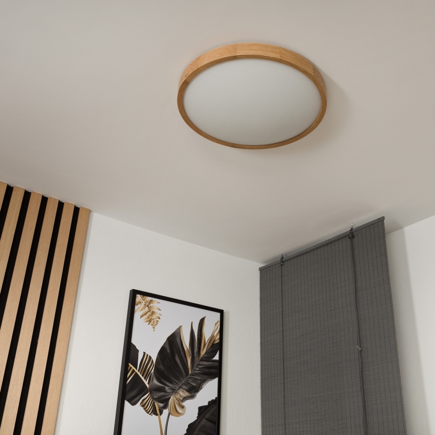 Stropna svetilka OAK SLIM 3×E27/60W/230V hrast ø 47 cm