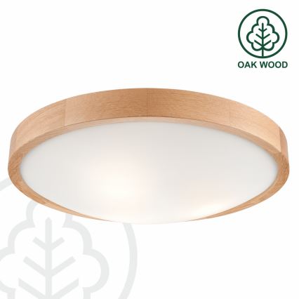 Stropna svetilka OAK SLIM 3×E27/60W/230V hrast ø 47 cm