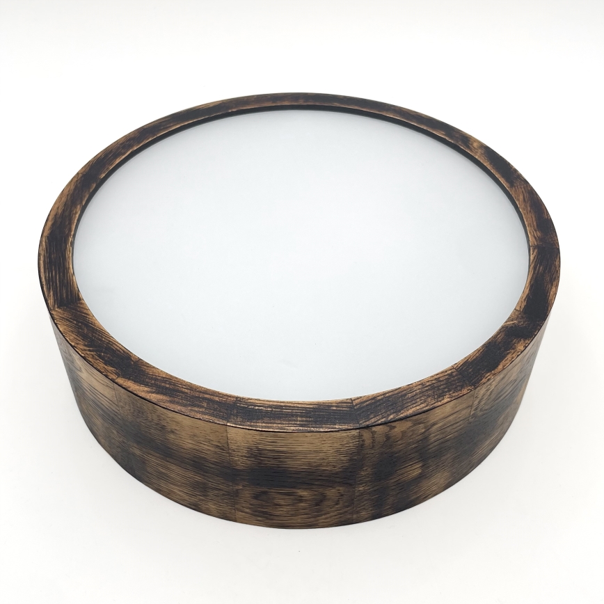 Stropna svetilka OAK SMOKY 1xE27/15W/230V ø 27,5 cm hrast/temno rjava