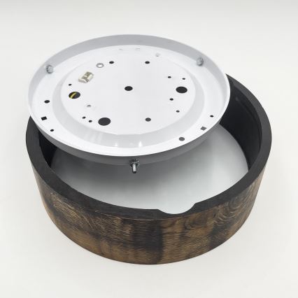 Stropna svetilka OAK SMOKY 1xE27/15W/230V ø 27,5 cm hrast/temno rjava