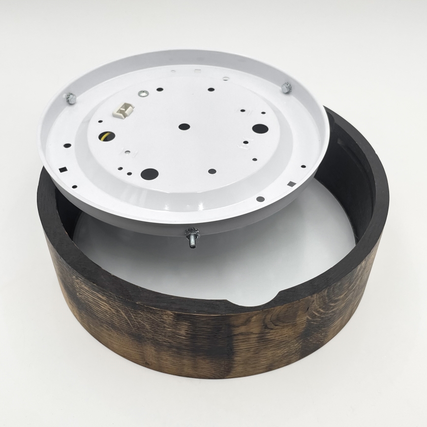 Stropna svetilka OAK SMOKY 1xE27/15W/230V ø 27,5 cm hrast/temno rjava