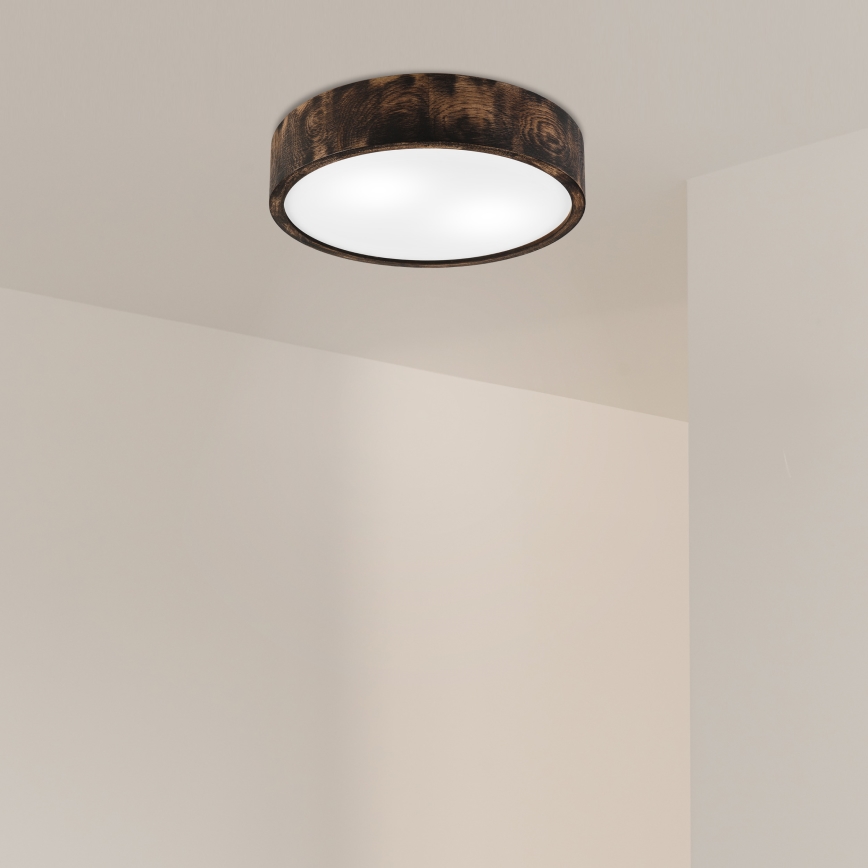 Stropna svetilka OAK SMOKY 2xE27/15W/230V ø 37,5 cm hrast/temno rjava