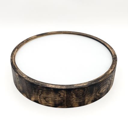 Stropna svetilka OAK SMOKY 2xE27/15W/230V ø 37,5 cm hrast/temno rjava