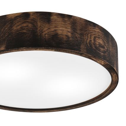 Stropna svetilka OAK SMOKY 2xE27/15W/230V ø 37,5 cm hrast/temno rjava