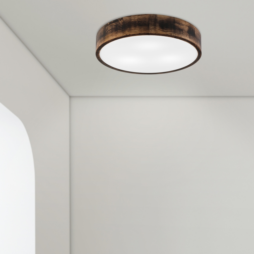 Stropna svetilka OAK SMOKY 3xE27/15W/230V ø 47,5 cm hrast/temno rjava