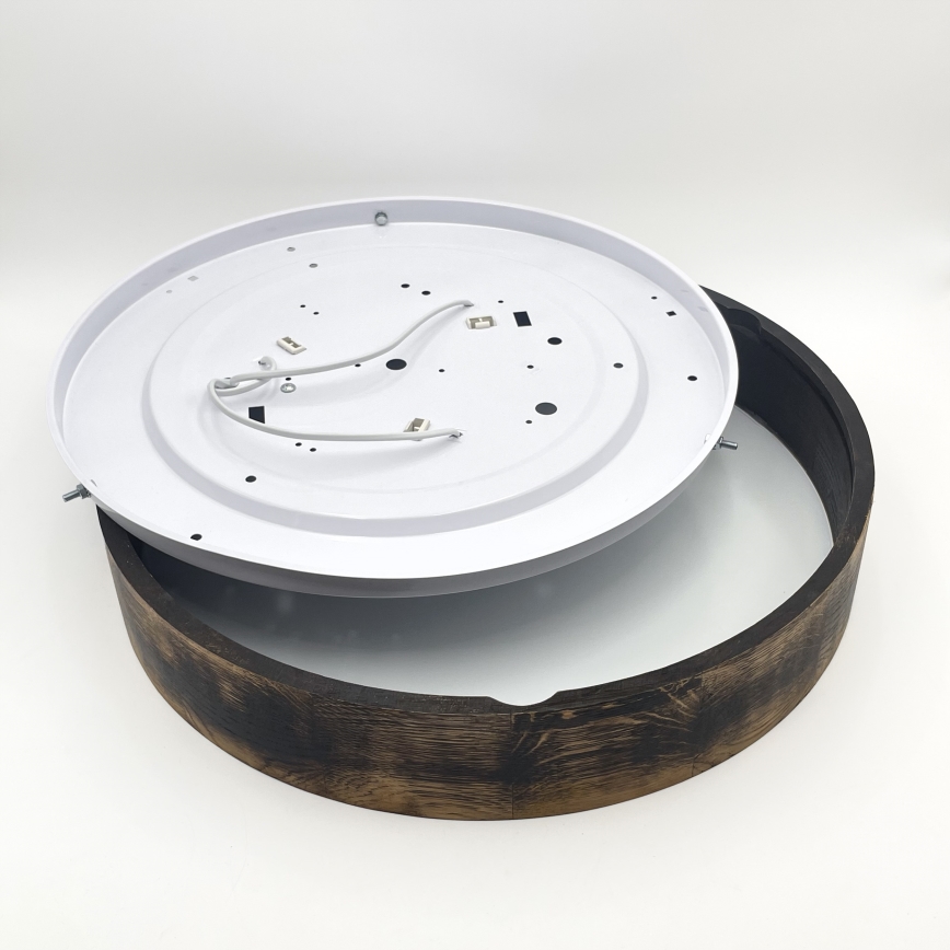 Stropna svetilka OAK SMOKY 3xE27/15W/230V ø 47,5 cm hrast/temno rjava