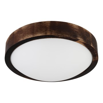 Stropna svetilka OAK SMOKY SLIM 1xE27/15W/230V, premer 27 cm, hrast/temno rjava