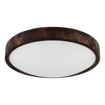 Stropna svetilka OAK SMOKY SLIM 2xE27/15W/230V premer 37 cm hrast/temno rjava