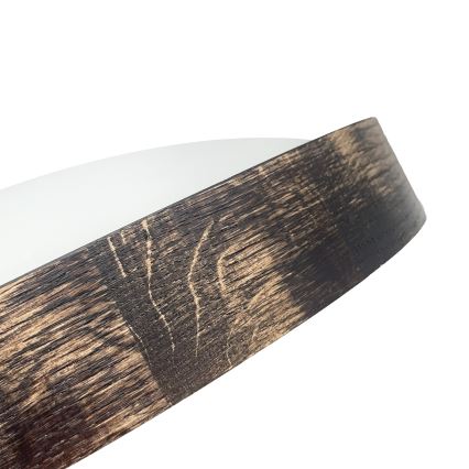 Stropna svetilka OAK SMOKY SLIM 2xE27/15W/230V premer 37 cm hrast/temno rjava