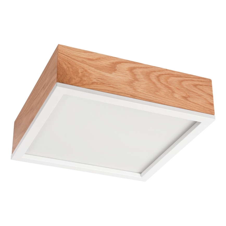 Stropna svetilka OAK SQUARE 2xE27/15W/230V 31x31 cm hrast/bela