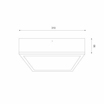 Stropna svetilka OAK SQUARE 2xE27/15W/230V 31x31 cm hrast/bela