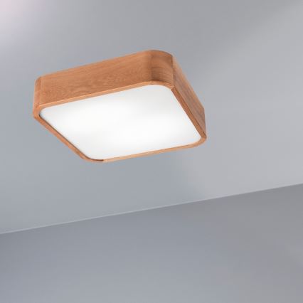 Stropna svetilka OAK SQUARE 2xE27/15W/230V 35x35 cm hrast