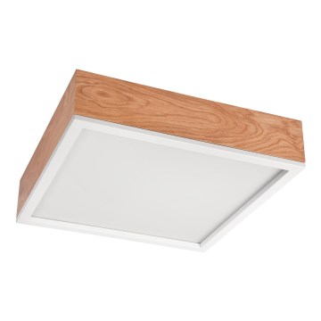 Stropna svetilka OAK SQUARE 4xE27/15W/230V 39x39 cm hrast/bela