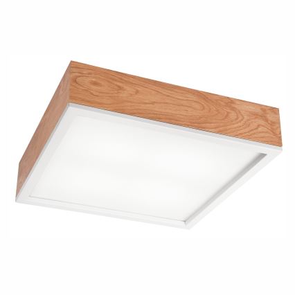 Stropna svetilka OAK SQUARE 4xE27/15W/230V 39x39 cm hrast/bela