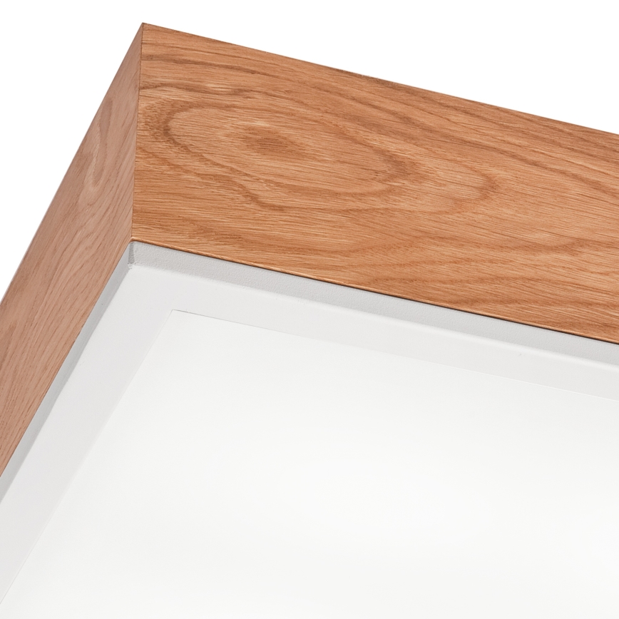 Stropna svetilka OAK SQUARE 4xE27/15W/230V 39x39 cm hrast/bela