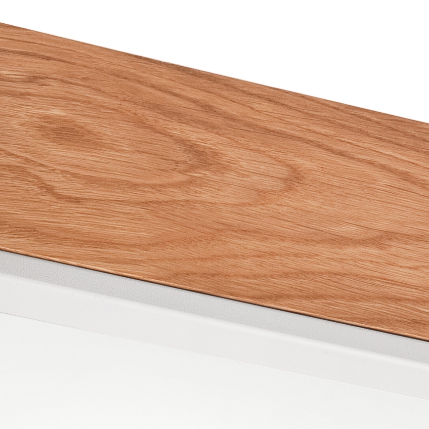 Stropna svetilka OAK SQUARE 4xE27/15W/230V 39x39 cm hrast/bela