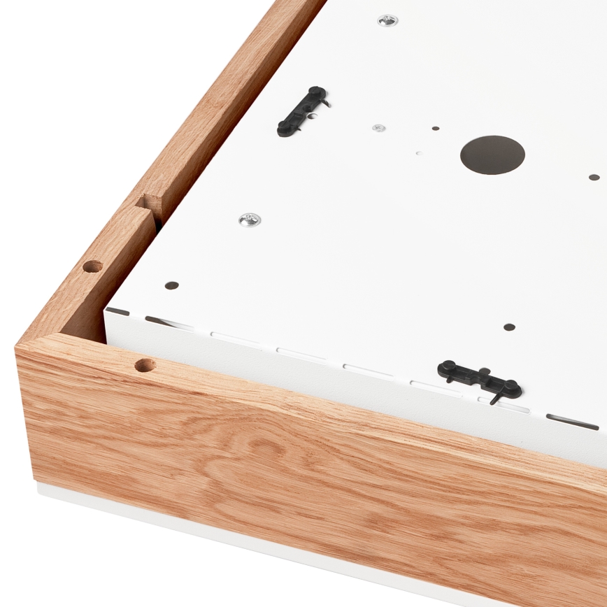 Stropna svetilka OAK SQUARE 4xE27/15W/230V 39x39 cm hrast/bela