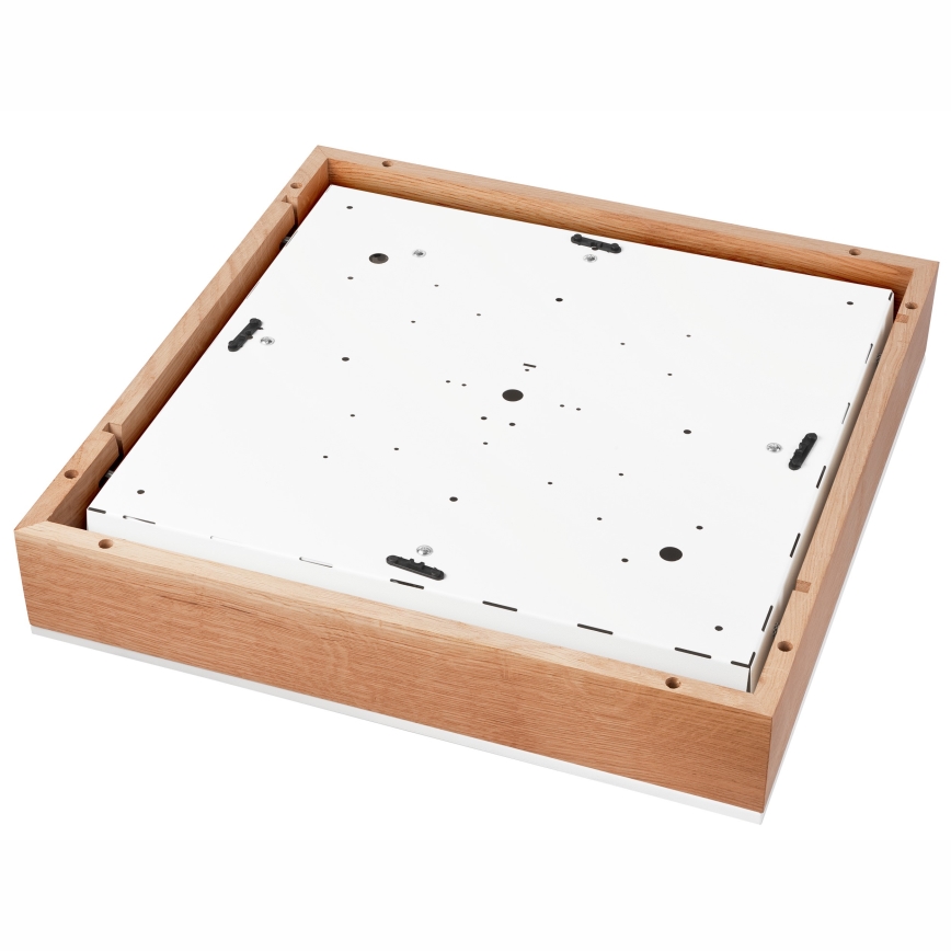 Stropna svetilka OAK SQUARE 4xE27/15W/230V 48x48 cm hrast/bela