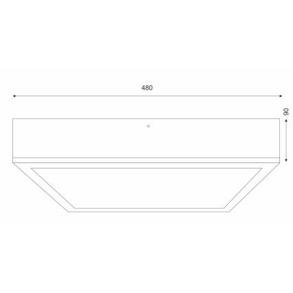 Stropna svetilka OAK SQUARE 4xE27/15W/230V 48x48 cm hrast/bela