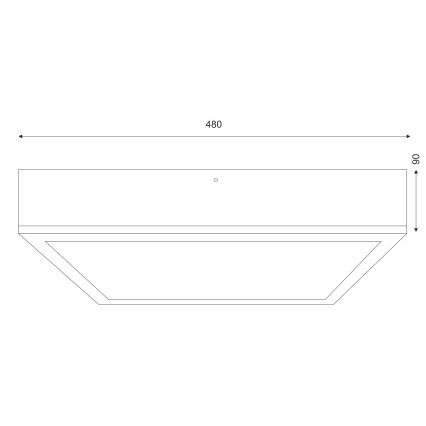 Stropna svetilka OAK SQUARE 4xE27/15W/230V 48x48 cm hrast/črna