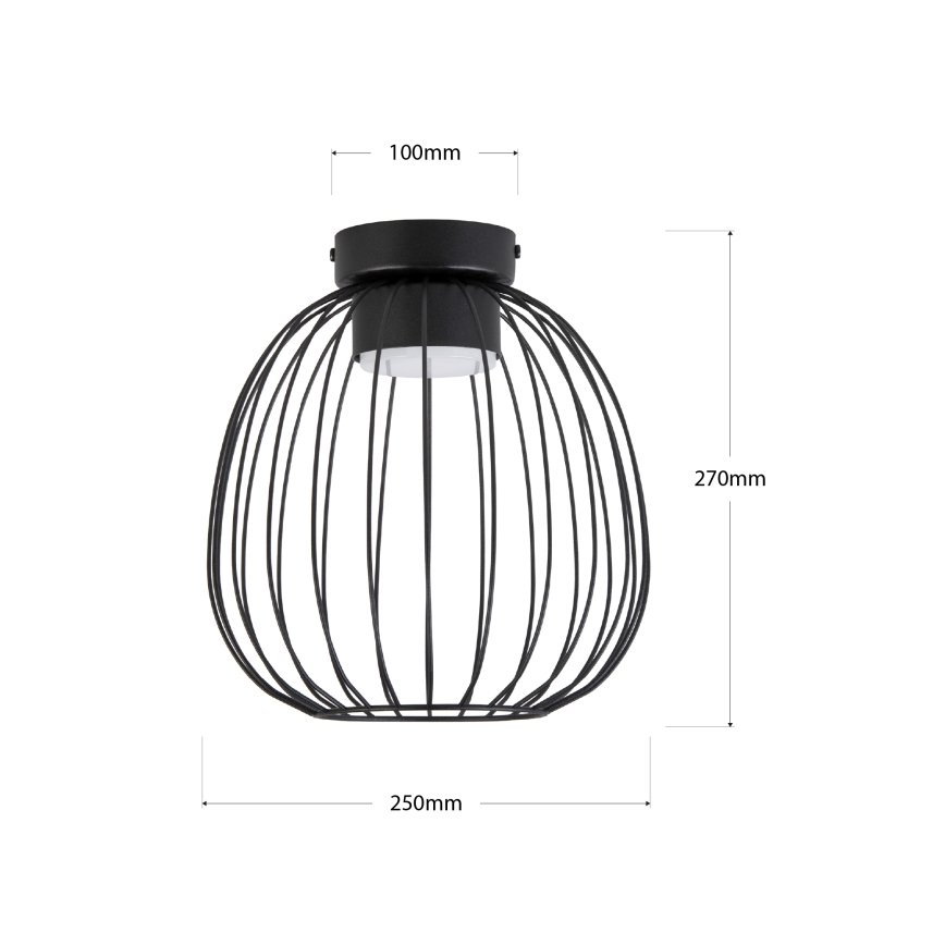 Stropna svetilka OVELLA 1xGX53/10W/230V, premer 25 cm, črna