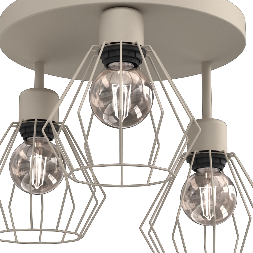 Stropna svetilka PARKLA 3xE27/15W/230V bež