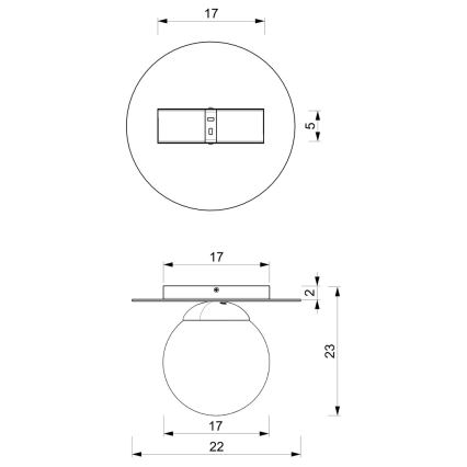 Stropna svetilka PLATO 1xE14/40W/230V d. 22 cm