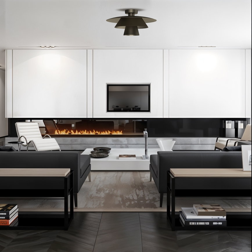 Stropna svetilka PLATO 1xE27/15W/230V, premer 32 cm, antracit