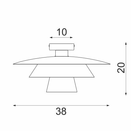 Stropna svetilka PLATO 1xE27/15W/230V premer 32 cm bronzasta
