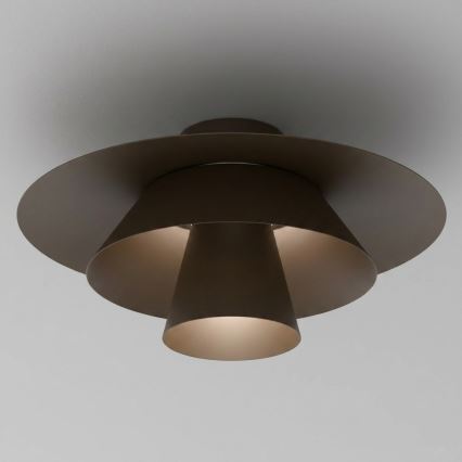 Stropna svetilka PLATO 1xE27/15W/230V, premer 32 cm, rjava