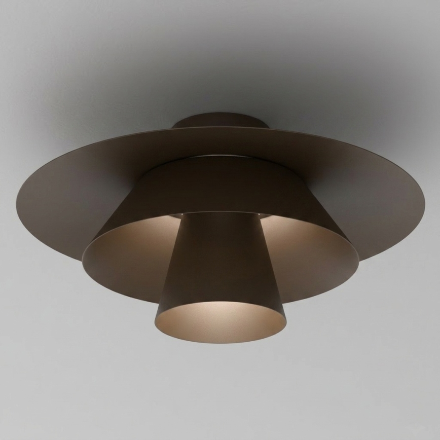 Stropna svetilka PLATO 1xE27/15W/230V, premer 32 cm, rjava