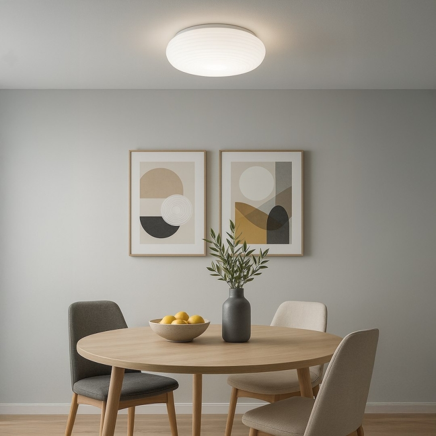 Stropna svetilka PULSO, 3xE27/15W/230V, premer 42 cm, bela