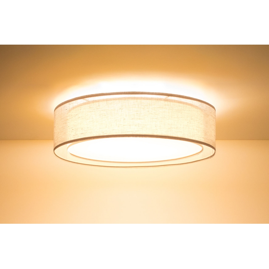 Stropna svetilka PURO 2xE27/40 W/230 V, premer 60 cm, bež