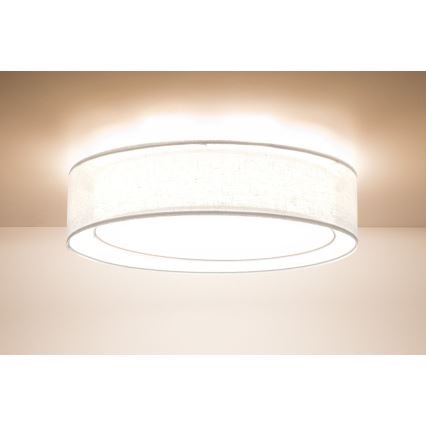 Stropna svetilka PURO 2xE27/40W/230V, premer 50 cm, bela