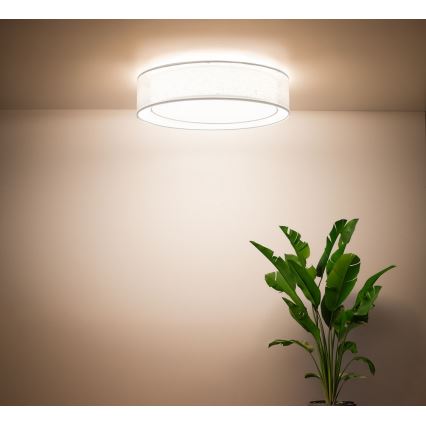 Stropna svetilka PURO 2xE27/40W/230V, premer 50 cm, bela