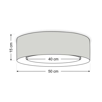 Stropna svetilka PURO 2xE27/40W/230V, premer 50 cm, rožnata