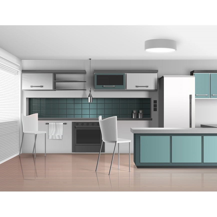 Stropna svetilka CLEO s senzorjem gibanja in senzorjem mraka 3xE27/24W/230V, premer 40 cm, siva